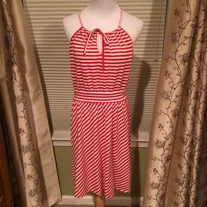 Elle Coral & Ivory Striped Sundress